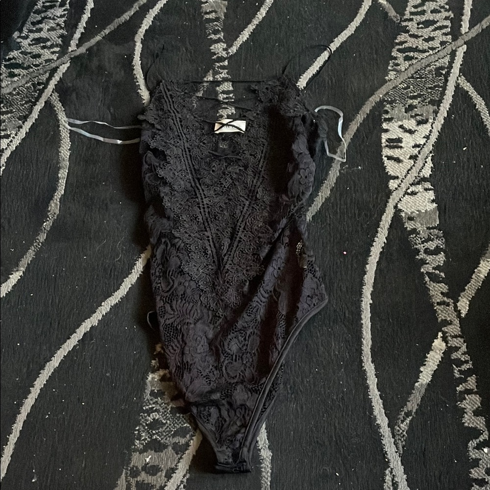 Elegant Black Lace Bodysuit